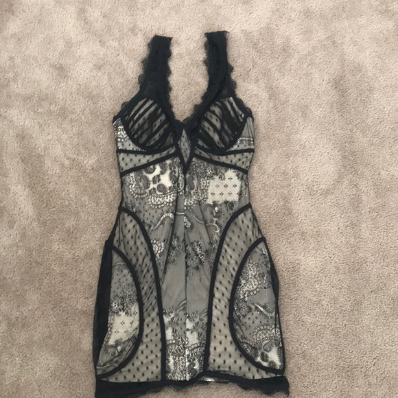 bebe Dresses & Skirts - Bebe nude and black lace dress bebe Dresses & Skirts - Bebe nude and black lace dress